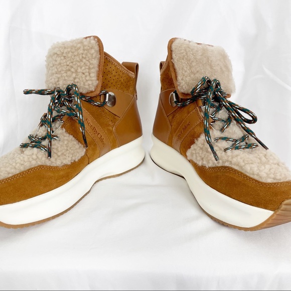 See by Chloe Casey Platform Shearling Sneakers - Picture 4 of 9